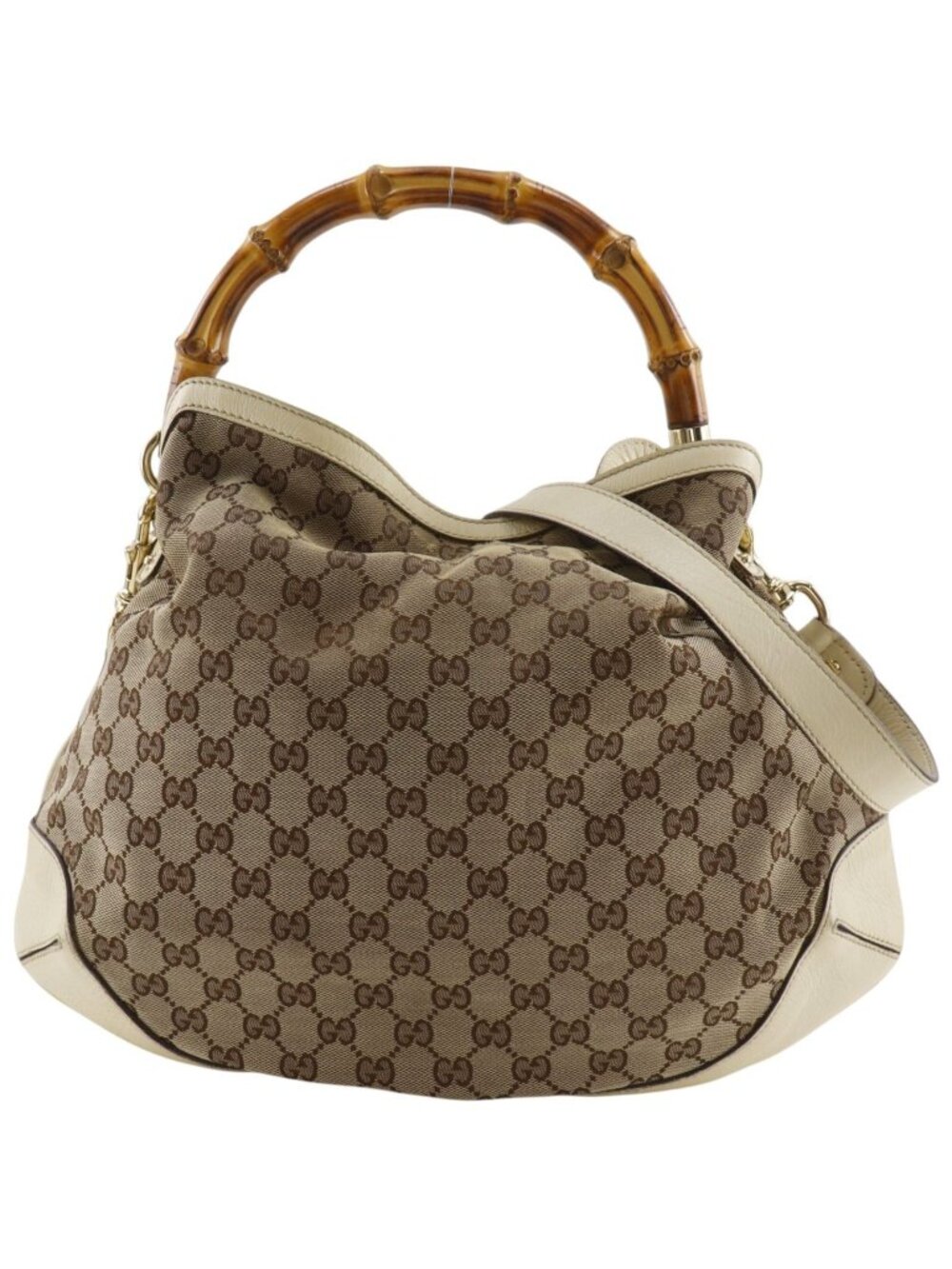 Gucci Bamboo GG Canvas Brown Shoulder Bag